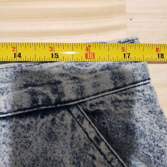Vintage Denim Skirt Sz 18W 80s Kayo Acid Wash Pockets Maxi Midi 100% Cotton - Picture 12 of 14